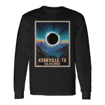 Total Solar Eclipse 2024 Kerrville Texas Vintage Long Sleeve T-Shirt - Monsterry DE