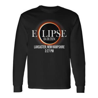 Total Solar Eclipse 2024 Lancaster New Hamshire April 8Th Long Sleeve T-Shirt - Monsterry