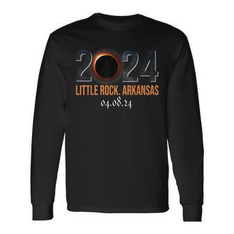 Total Solar Eclipse 2024 Little Rock Arkansas April 8 2024 Long Sleeve T-Shirt | Mazezy