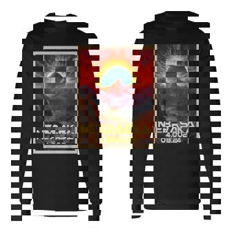 Total Solar Eclipse 2024 Nebraska Vintage Long Sleeve T-Shirt - Thegiftio