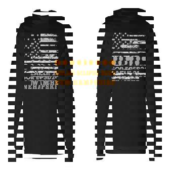 Total Solar Eclipse 2024 New Hampshire Usa Flag Totality Long Sleeve T-Shirt - Thegiftio