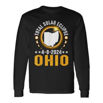 Total Solar Eclipse 2024 Ohio April 8 America Totality Long Sleeve T-Shirt - Seseable