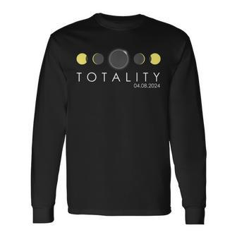 Total Solar Eclipse 2024 Phases Eclipse April 8Th 2024 Long Sleeve T-Shirt - Monsterry