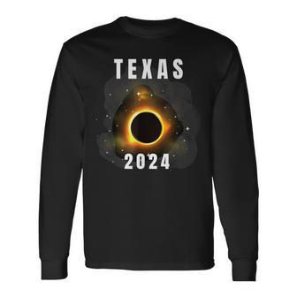 Total Solar Eclipse 2024 Texas Eclipse 2024 Long Sleeve T-Shirt - Monsterry CA