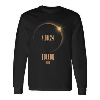 Total Solar Eclipse 2024 Toledo Ohio Usa Long Sleeve T-Shirt - Monsterry