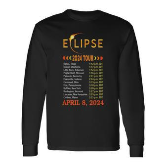 Total Solar Eclipse 2024 Tour Of America 040824 Long Sleeve T-Shirt | Mazezy
