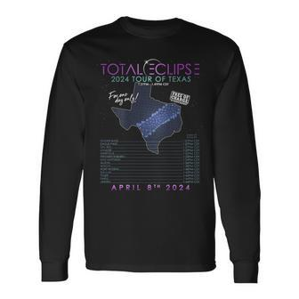 Total Solar Eclipse 2024 Tour Of Texas Long Sleeve T-Shirt | Mazezy