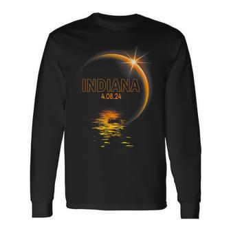 Total Solar Eclipse 40824 Indiana 2024 Totality America Long Sleeve T-Shirt - Monsterry DE