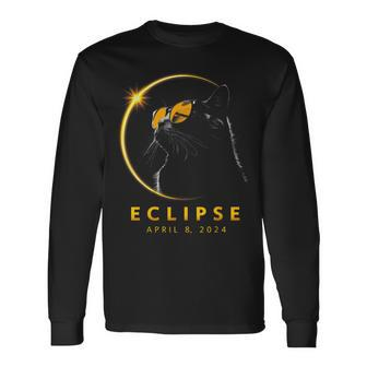 Total Solar Eclipse April 08 2024 Totality Cat Lovers Long Sleeve T-Shirt - Seseable