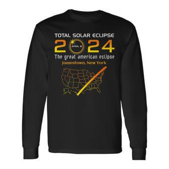 Total Solar Eclipse April 8 2024 Jamestown New York Ny Moon Long Sleeve T-Shirt | Mazezy