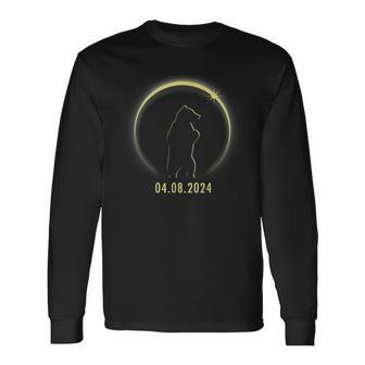 Total Solar Eclipse Bear Lover April 8 2024 Totality Long Sleeve T-Shirt - Seseable