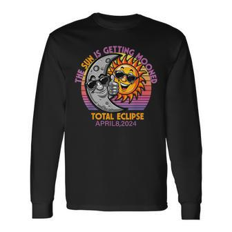 Total Solar Eclipse Chase 2024 Sun Is Getting Mooned Long Sleeve T-Shirt - Monsterry DE
