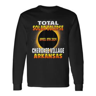 Total Solar Eclipse Cherokee Village Arkansas Long Sleeve T-Shirt - Seseable