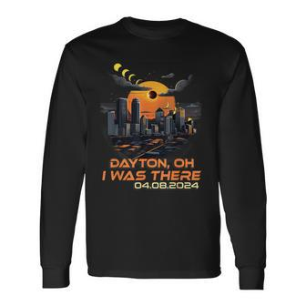 Total Solar Eclipse Cityscape Dayton Ohio Oh Long Sleeve T-Shirt - Monsterry AU
