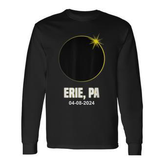 Total Solar Eclipse Erie 2024 Pennsylvania Erie Eclipse Long Sleeve T-Shirt | Mazezy