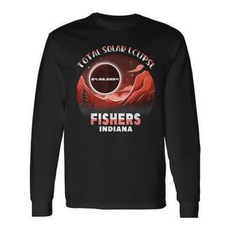 Total Solar Eclipse Fishers Indiana 04 08 2024 Long Sleeve T-Shirt - Monsterry AU