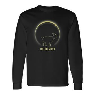 Total Solar Eclipse Goat Farmer April 8 2024 Totality Long Sleeve T-Shirt - Seseable