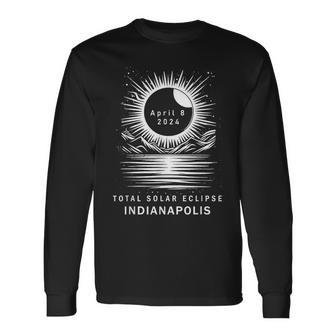 Total Solar Eclipse Indianapolis 2024 United States Long Sleeve T-Shirt | Mazezy