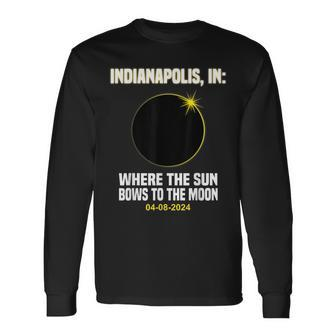 Total Solar Eclipse Indianapolis Indiana 040824 Eclipse Long Sleeve T-Shirt - Monsterry UK