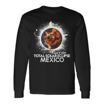 Total Solar Eclipse Mazatlan Mexico 2024 Astronomy Cat Long Sleeve T-Shirt - Monsterry