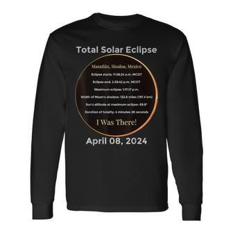 Total Solar Eclipse Mazatlán Sinaloa Mexico 2024 Photo Facts Long Sleeve T-Shirt - Seseable