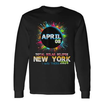 Total Solar Eclipse New York 2024 Colorful Totality Long Sleeve T-Shirt - Seseable