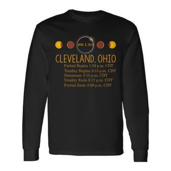 Total Solar Eclipse Ohio 2024 American Totality Long Sleeve T-Shirt - Monsterry CA