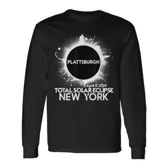 Total Solar Eclipse Plattsburgh New York 2024 Totality Long Sleeve T-Shirt - Monsterry UK