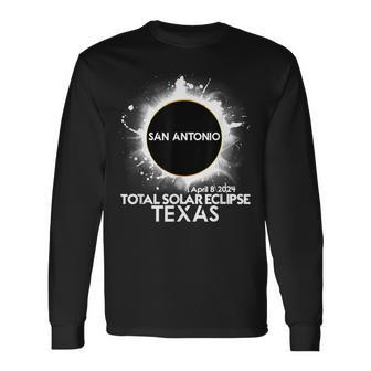 Total Solar Eclipse San Antonio Texas 2024 Totality Long Sleeve T-Shirt - Monsterry