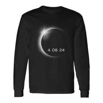 Total Solar Eclipse Spring April 8Th 2024 America Totality Long Sleeve T-Shirt | Mazezy