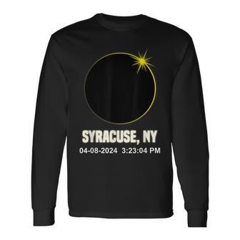 Total Solar Eclipse Syracuse 2024 New York Syracuse Eclipse Long Sleeve T-Shirt - Thegiftio UK