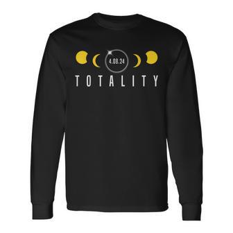 Total Solar Eclipse Totality April 8Th 2024 America Eclipse Long Sleeve T-Shirt - Monsterry UK