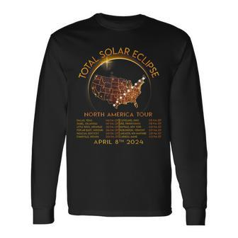 Total Solar Eclipse Tour Of America April 8 2024 Long Sleeve T-Shirt | Mazezy