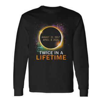 Total Solar Eclipse Twice In A Lifetime 2024 Total Eclipse Long Sleeve T-Shirt - Thegiftio UK