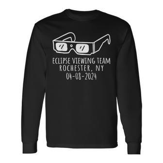 Total Solar Eclipse Viewing Team 2024 Rochester New York Long Sleeve T-Shirt | Mazezy