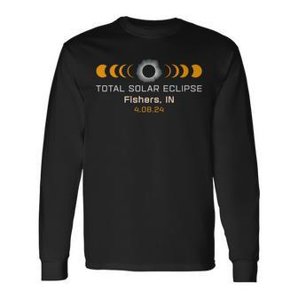 Totality Path 2024 Fishers In Indiana Total Eclipse Long Sleeve T-Shirt - Monsterry CA