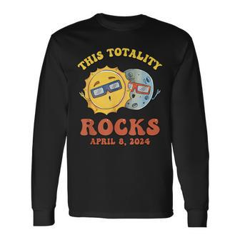 This Totality Rocks Solar Eclipse Pun April 8 2024 Long Sleeve T-Shirt | Mazezy