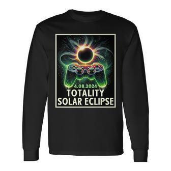 Totality Solar Eclipse 2024 Video Game Controller Boys Long Sleeve T-Shirt - Thegiftio UK