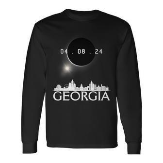 Totality Total Solar Eclipse 40824 Georgia Eclipse 2024 Long Sleeve T-Shirt | Mazezy