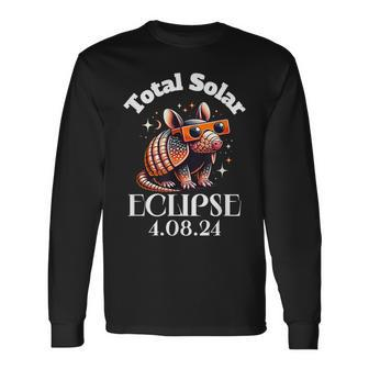 Totality Total Solar Eclipse April 8 2024 Armadillo Long Sleeve T-Shirt | Mazezy UK
