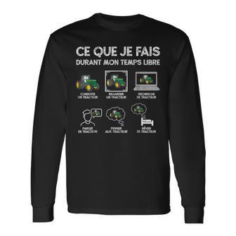 Tracteur Amusant Ce Que Je Fais Durant Mon Temps Libre T-shirt à manches longues - Cadeauxyz
