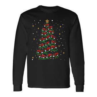 Tractor Christmas Tree Tractor Lover Farmer X-Mas Far Long Sleeve T-Shirt - Monsterry