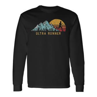 Trail Ultra Runner Retro Vibe Vintage Running Long Sleeve T-Shirt | Mazezy