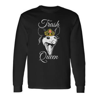 Trash Queen Opossum Possum Street Cat Love Lover Long Sleeve T-Shirt - Monsterry