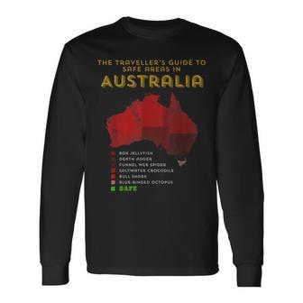 Travellers Guide To Safe Areas In Australia Long Sleeve T-Shirt - Monsterry AU