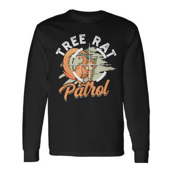 Tree Rat Patrol Squirrel Wild Animal And Nuts Long Sleeve T-Shirt - Monsterry DE
