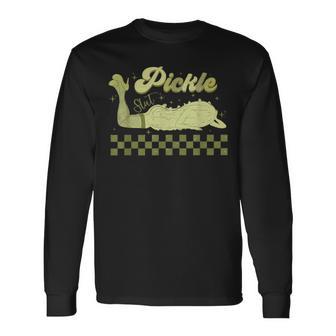 Trendy Retro Pickle Slut Food Apparel Canned Pickle Long Sleeve T-Shirt - Monsterry AU