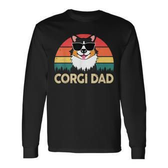 Tricolor Corgi Dad Pembroke Welsh Corgi For Lover Long Sleeve T-Shirt - Seseable