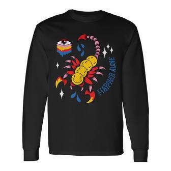 Trippy Centipede Tattoo Langarmshirts - Seseable