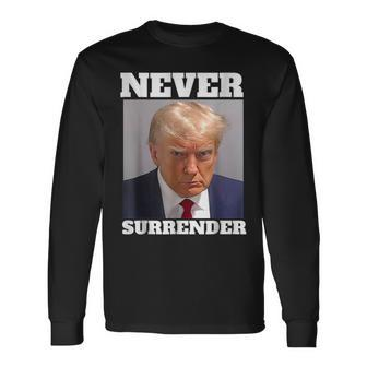 Trump Shot Donald Trump Shot Never Surrender Long Sleeve T-Shirt - Monsterry UK